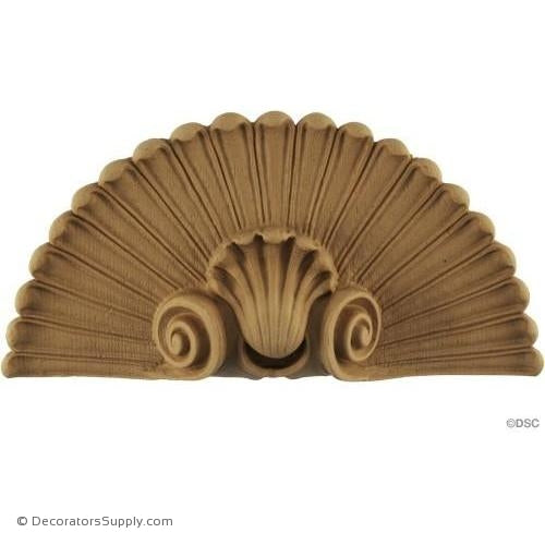 Shell-Roman 4 7/8H X 9 5/8W - 1 3/8Relief-ornaments-for-woodwork-furniture-Decorators Supply