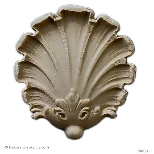 Shell-Louis XVI 3 1/4H X 3W - 1/2Relief-ornaments-for-woodwork-furniture-Decorators Supply
