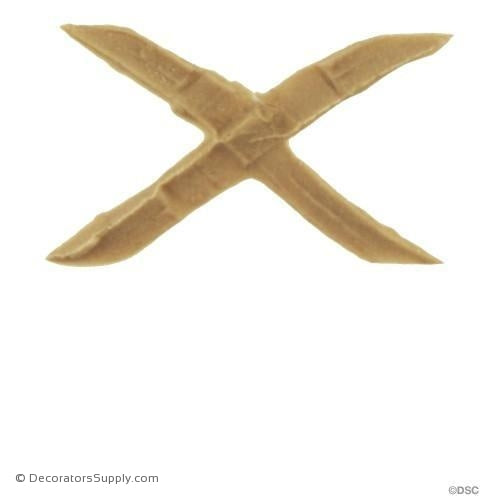 Cross Band - Ren. 1 1/4H X 1W - 1/16Relief-ornaments-furniture-woodwork-Decorators Supply