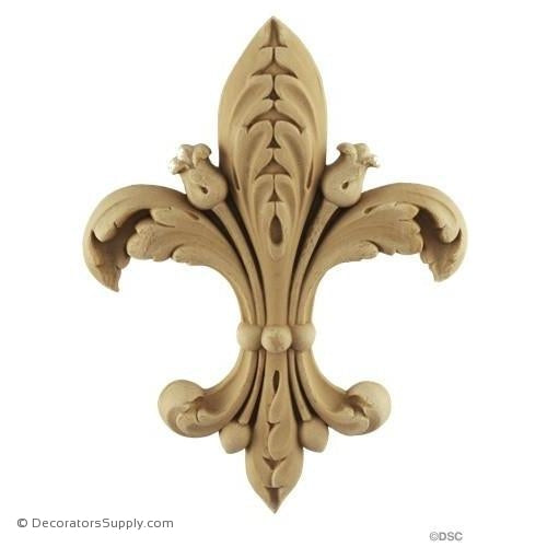 Onlay - Fleur de Lis Carved Wood