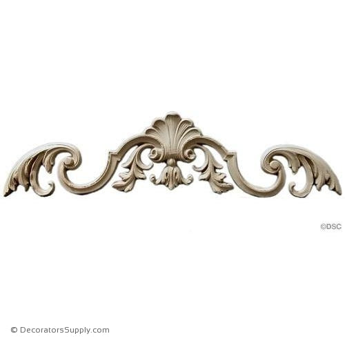 Shell with Scroll and Leaf Accents 5 High 18 Wide-ornaments-for-woodwork-furniture-Decorators Supply
