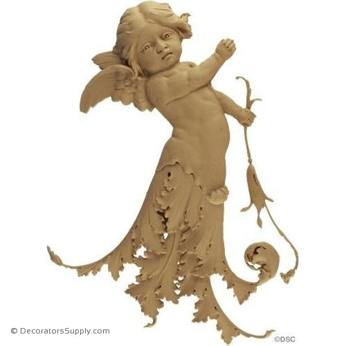 Cherub Accent - Ital. Ren. 14 3/8H X 11 1/2W - 3/4Relief-historic-carving-library-victorian-styles-Decorators Supply