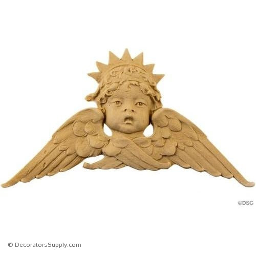 Cherub - 4 3/4H X 8W - 3/8Relief-historic-carving-library-victorian-styles-Decorators Supply