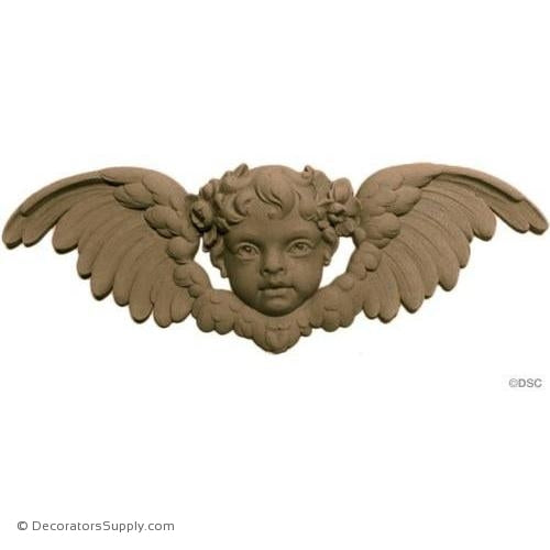 Cherub - 5H X 14 1/2W - 1 1/4Relief-historic-carving-library-victorian-styles-Decorators Supply