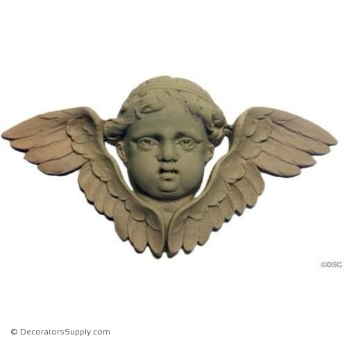 Cherub - 3 1/2H X 7W - 7/8Relief-historic-carving-library-victorian-styles-Decorators Supply