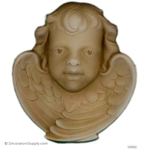 Cherub - 6 3/8H X 5 7/8W - 1 3/8Relief-historic-carving-library-victorian-styles-Decorators Supply