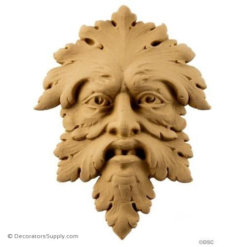 Green Man - Face - 5 5/8H X 4W - 1Relief-historic-carving-library-victorian-styles-Decorators Supply