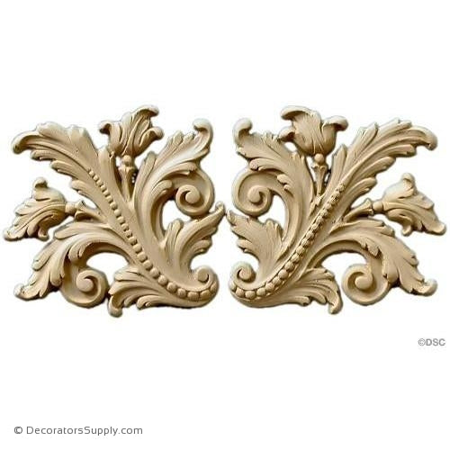Leafy Scrolls - 4 3/4 Wide x 4 3/4 High-ornaments-furniture-woodwork-Decorators Supply