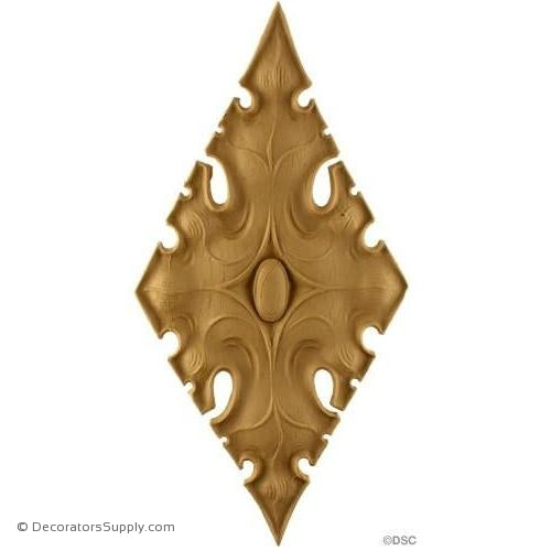 Gothic Ivy Rosette - 13 1/2H X 7W - 1/4Relief-ornaments-for-woodwork-furniture-Decorators Supply
