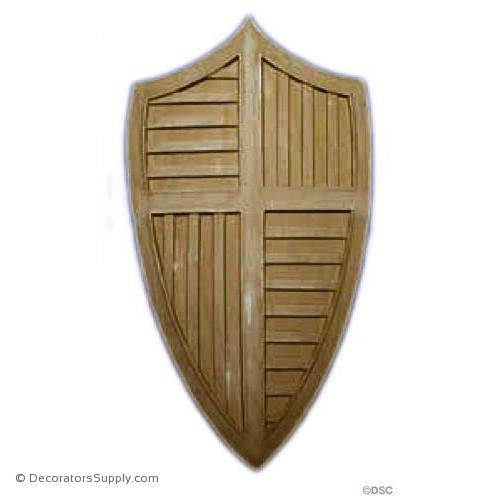 Gothic Shield - 10 1/2H X 5 3/4W - 1/4Relief-furniture-woodwork-ornaments-Decorators Supply