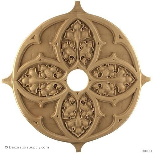 Gothic Ivy Rosette - 13 1/2Diameter - 1/4Relief-woodwork-furniture-ornaments-Decorators Supply