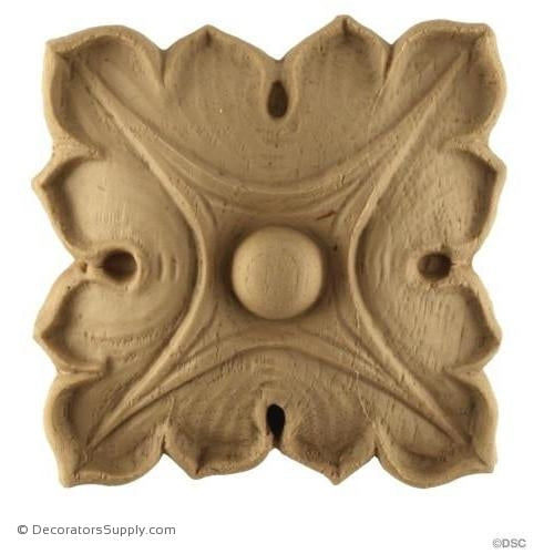 Gothic Ivy Rosette - Square - 2 7/8H X 2 7/8W - 5/8Relief-ornaments-for-woodwork-furniture-Decorators Supply