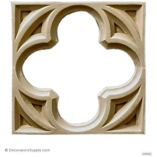 Rosette Square Gothic 6 3/4H X 6 3/4W - 3/8Relief-ornaments-for-woodwork-furniture-Decorators Supply