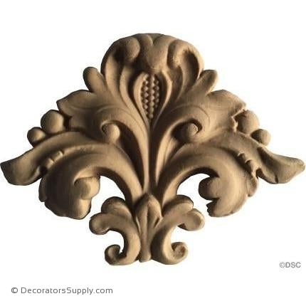 Leaf-Ren. 4 1/4H X 5 1/2W - 3/8Relief-ornaments-for-furniture-wooodwork-Decorators Supply