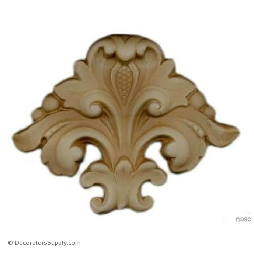 Leaf-Ren. 3 1/4H X 4 1/2W - 3/8Relief-ornaments-for-woodwork-furniture-Decorators Supply