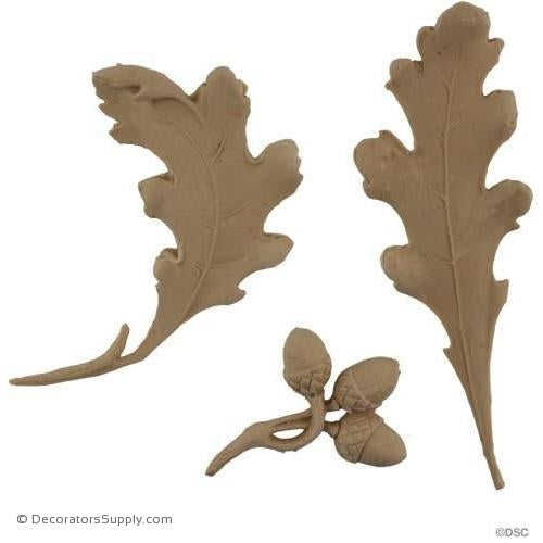 Acorns and Oak Leaves - 6H X 5W - 3/8Relief-ornaments-furniture-woodwork-Decorators Supply