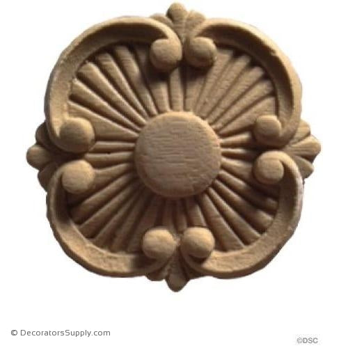 Rosette - Circle 2 5/8 Diameter-woodwork-furniture-ornaments-Decorators Supply
