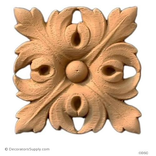 Rosette Square-ornaments-for-woodwork-furniture-Decorators Supply