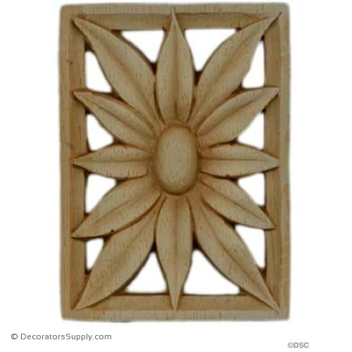 Rectangular Rosette - 2" x 2 3/4"-ornaments-for-woodwork-furniture-Decorators Supply