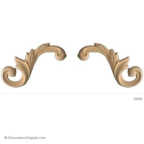 Scroll 2 High x 2 Wide Per Side-ornaments-for-furniture-wooodwork-Decorators Supply