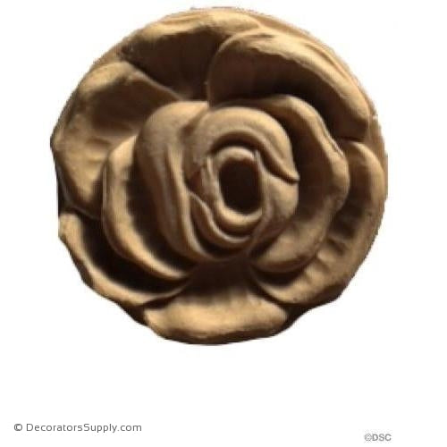 Rosette - Circle - Rose - 2" Diameter-woodwork-furniture-ornaments-Decorators Supply