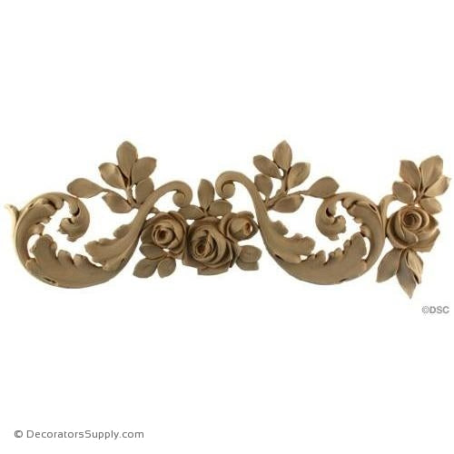Floral-French 6 3/4H X 19 1/2W - 1/2Relief-ornaments-furniture-woodwork-Decorators Supply