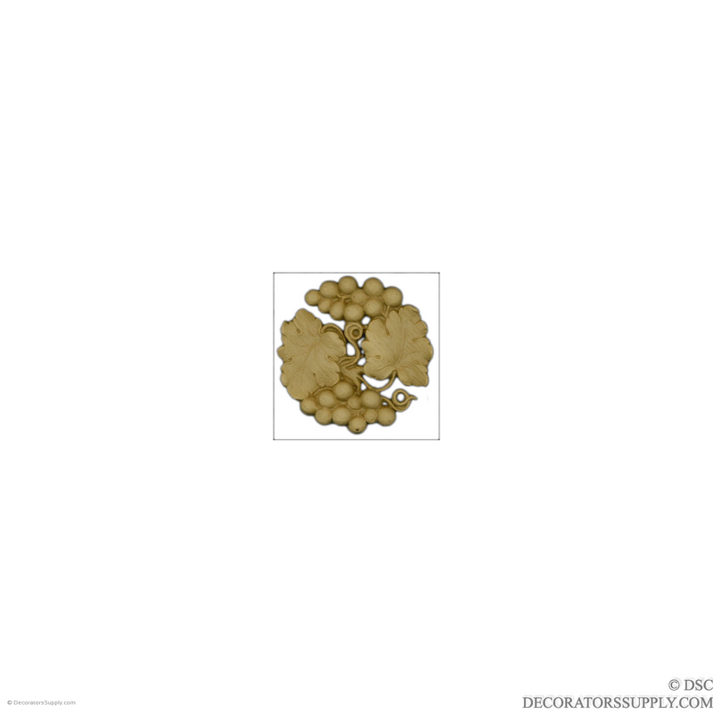 Rosette - Circle - Grapevine - 3 1/2" Diameter-woodwork-furniture-ornaments-Decorators Supply