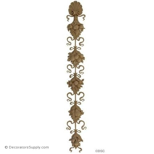 Floral-Louis XVI 35H X 4 1/2W - 1/2Relief-vertical-design-woodwork-furniture-Decorators Supply