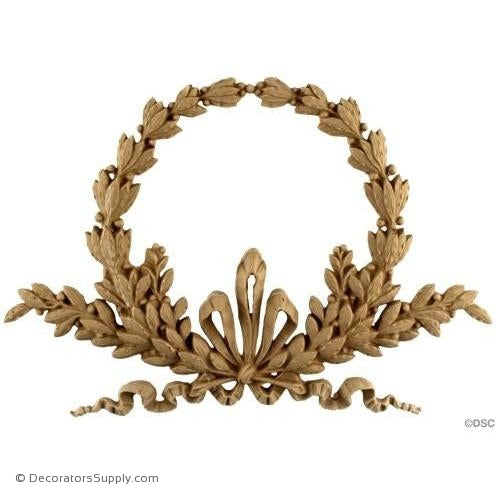 Wreath-Louis XVI 3 5/8H X 5 1/4W - 5/16Relief-ornaments-for-woodwork-furniture-Decorators Supply