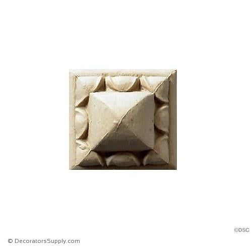 Rosette - Square - 1 5/8 Wide X 1 1/8" Relief-ornaments-for-woodwork-furniture-Decorators Supply