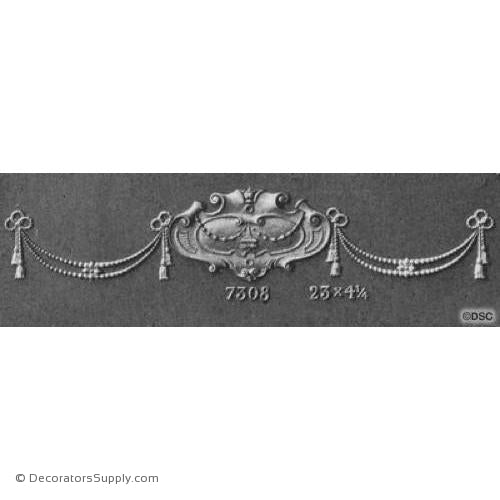 Swag-French Ren. 4 1/4H X 23W - 3/8Relief-applique-onlay-for-furniture-woodwork-Decorators Supply