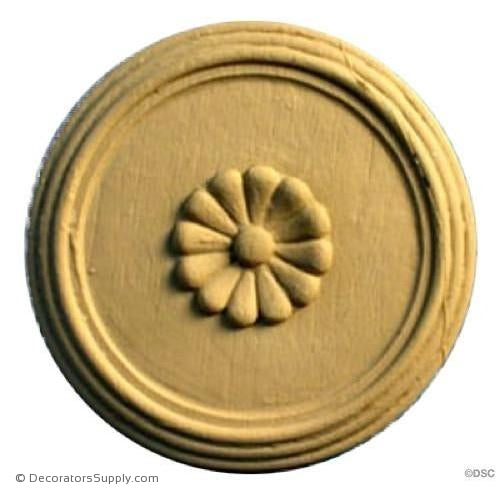 Rosette - Circle - 3 3/4" Diameter-woodwork-furniture-ornaments-Decorators Supply