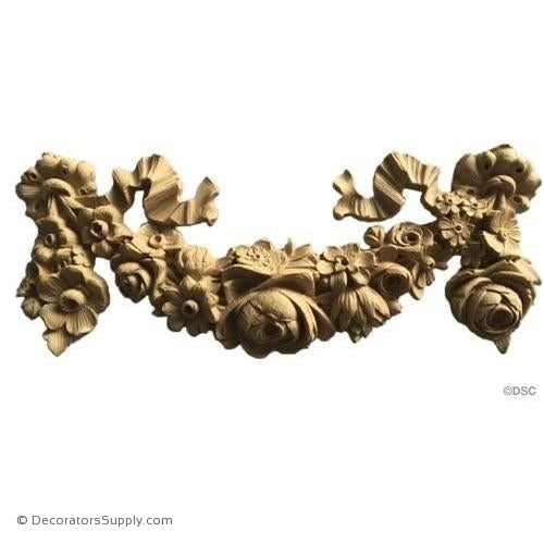 Swag-Louis XVI 5 1/2H X 13 1/2W - 9/16Relief-applique-onlay-for-furniture-woodwork-Decorators Supply