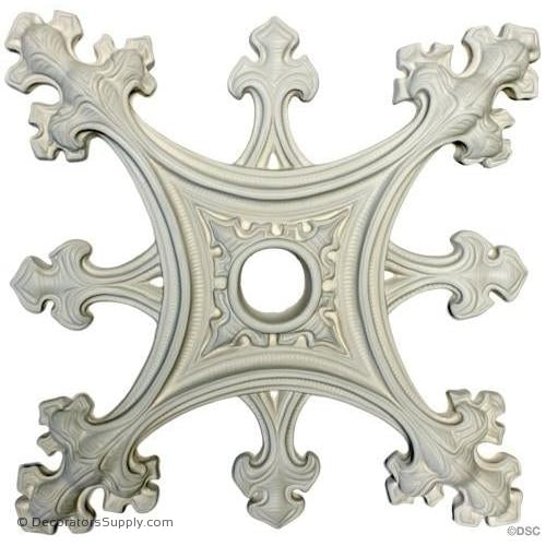 Plaster Medallion-Gothic-20" Dia X 1 1/2" R - 1 7/8" Hole-ceiling-ornament-Decorators Supply