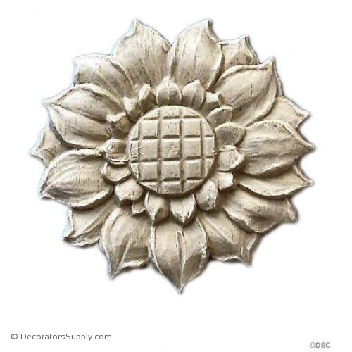 Rosette - Circle - Sunflower - 2 Diameter-woodwork-furniture-ornaments-Decorators Supply