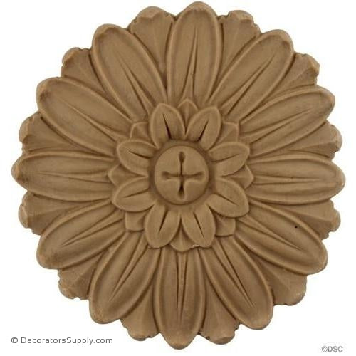 Rosette - Circle 4 1/2 Diameter-woodwork-furniture-ornaments-Decorators Supply