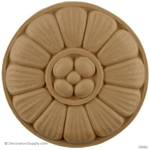 Rosette - Circle 4 3/8 Diameter-woodwork-furniture-ornaments-Decorators Supply