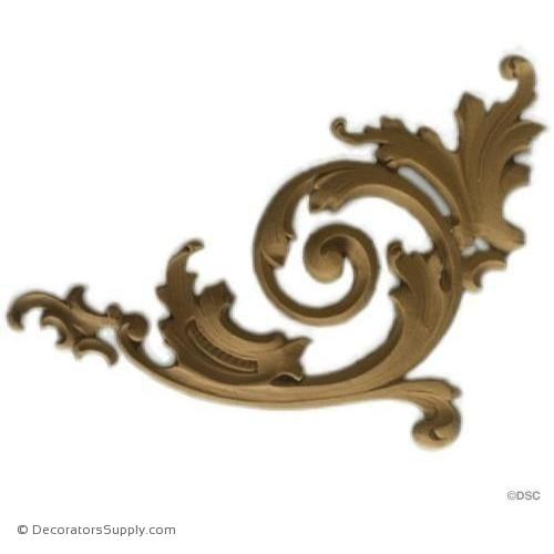Spandrels - Louis XV 5 7/8H X 5W - 1/4Relief-ornaments-for-furniture-wooodwork-Decorators Supply