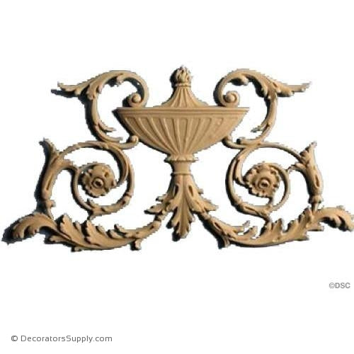 Basket with Scrolls-French Ren. 8 1/2H X 15 1/8W - 3/8Rlf-ornaments-for-furniture-woodwork-Decorators Supply