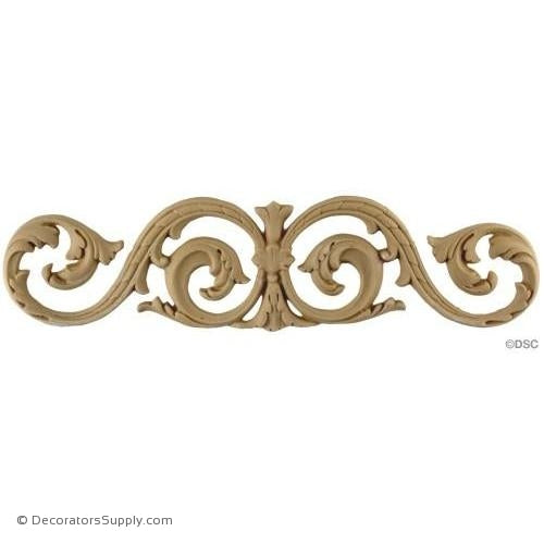 Scroll Design -Ren. 3 5/8H X 14 5/8W - 1/4Relief-ornaments-for-woodwork-furniture-Decorators Supply