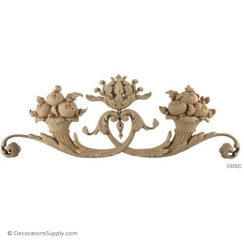 Fruit Baskets with Scrolls-Louis XVI 7H X 19 3/4W - 1Relief-ornaments-for-woodwork-furniture-Decorators Supply