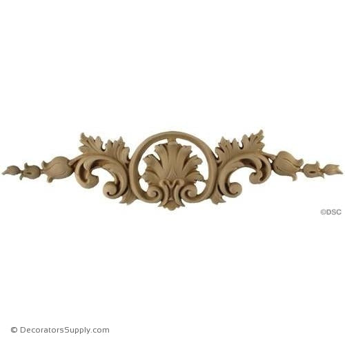 Cartouche - Louis XV 3 1/4H X 13 1/4W - 3/8Relief-ornaments-for-woodwork-furniture-Decorators Supply