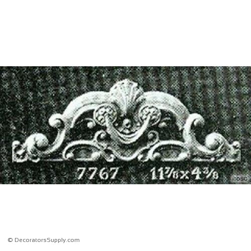 Cartouche-French 4 3/8H X 11 7/8W - 5/8Relief-appliques-for-woodwork-furniture-Decorators Supply