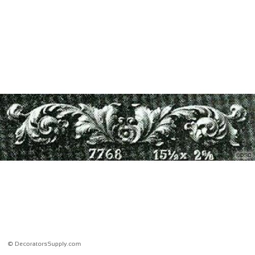 Leafy Scroll Design French 2 5/8H X 15 1/2W - 3/8Relief-ornaments-for-woodwork-furniture-Decorators Supply