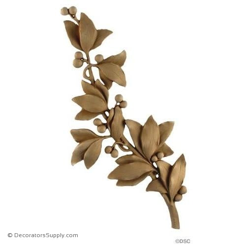 Leaf and Berry - Right Side - French Ren. 12H X 7W - 3/8Rel-ornaments-for-furniture-wooodwork-Decorators Supply