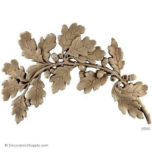 Oak Leaves-Right Side -French Ren. 11H X 16 5/8W - 5/8Rel-ornaments-furniture-woodwork-Decorators Supply