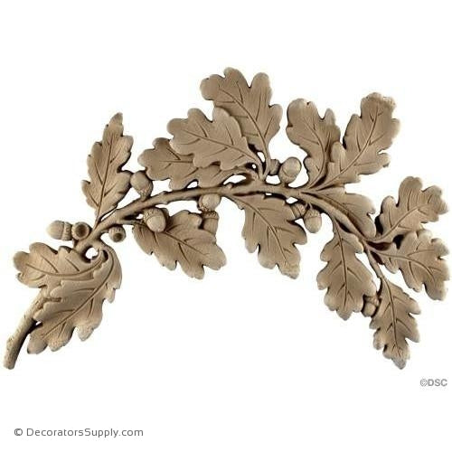 Oak Leaves- Left Side- French Ren. 11H X 16 5/8W - 5/8Rel-ornaments-furniture-woodwork-Decorators Supply