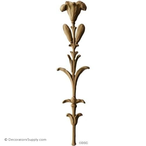 Floral-Modern 23 1/4H X 5 1/4W - 5/8Relief-ornaments-furniture-woodwork-Decorators Supply