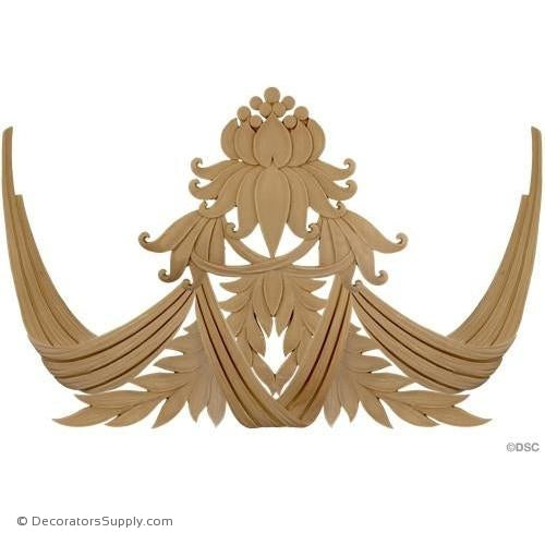 Modern Lotus Motif - 21 3/4H X 37 7/8W - 3/8Relief-ornaments-for-woodwork-furniture-Decorators Supply
