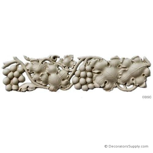 Floral- Gothic - Grape and Leaf - 2 3/4H - 5/16Relief-moulding-for-furniture-woodwork-Decorators Supply